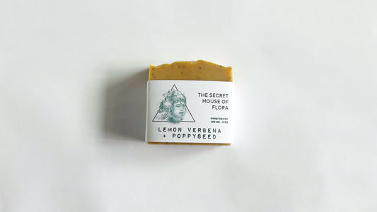 Lemon Verbena + Poppyseed Soap Bar | Cold Process Botanical Scrub | Exfoliating Natural Bar