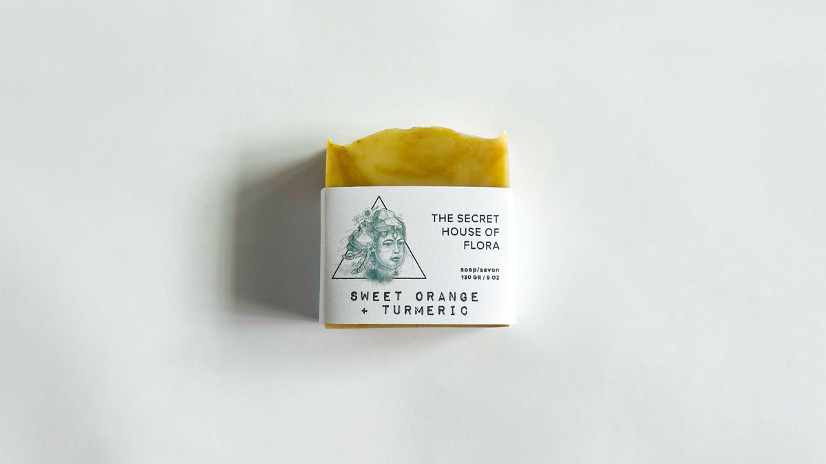 Sweet Orange Turmeric Soap Bar | Cold Process Vegan Botanical Bar | Brightening Natural Soap